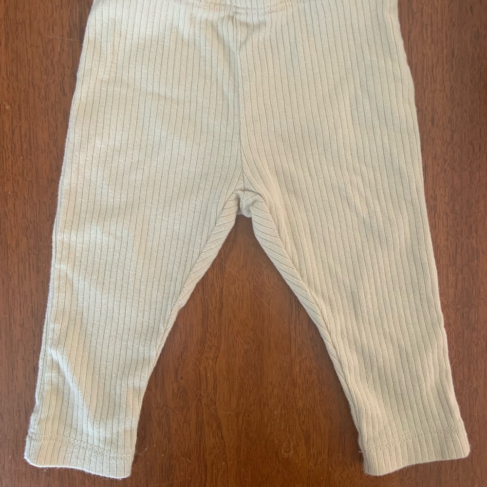 🍊5/$25 Indigo The Littlest Light Yellow Ribbed Organic Cotton Leggings size 3-6m